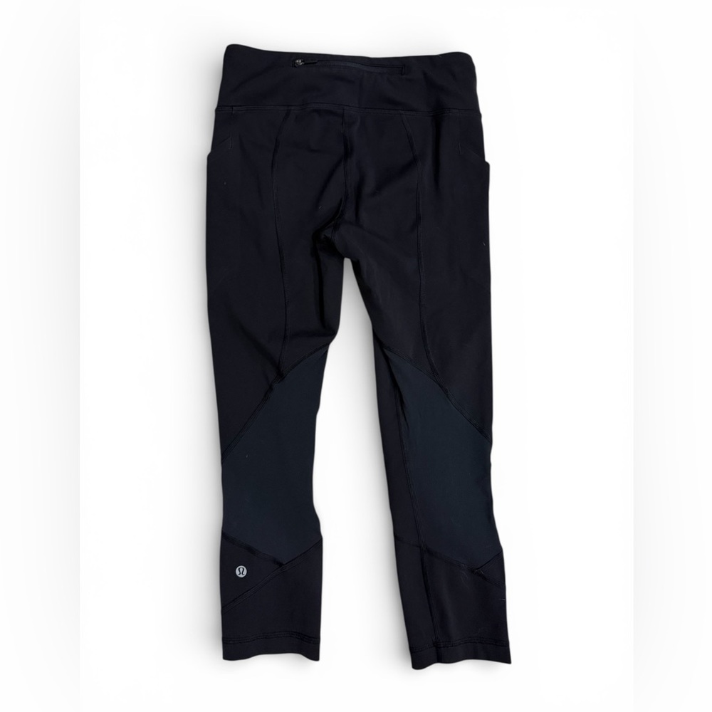 Lululemon Pace Rival Crop 22" Black Luxtreme Leggings Size 4 - Picture 2 of 9